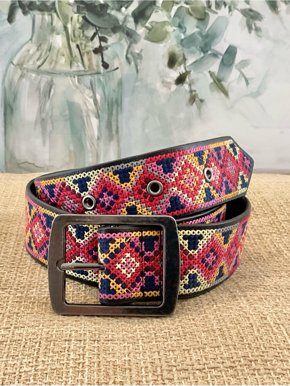 JOHNNY WAS Leather Belt Size XL, EUC